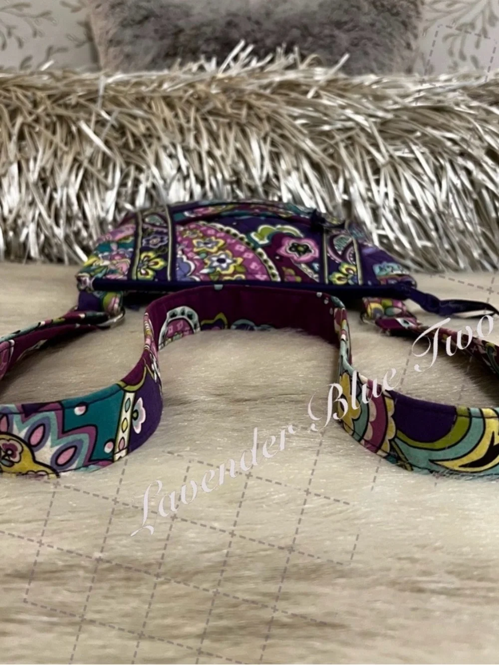 VERA BRADLEY Heather 2013  Zip Hipster Crossbody Purple Green Paisley Y2K Bag
